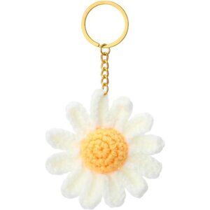 Flower Keychain, Cute Crochet Keychain Flower Bag Charms for Women Handmade